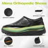 image:imageMens Orthopedic Diabetic Extra Wide Leather Dress Shoes Comfortable Arch Support Hammer Toes Walking Shoes for Plantar Fasciitis Casual Orthotic Slip On Laofers for Foot and Heel PainKk1black13