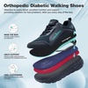 image:imageMens Orthopedic Diabetic Walking Shoes Comfortable Wide Toe Box Arch Support Plantar Fasciitis Heel Spur Running Shoes Orthotic Swollen Casual Soft Breathable Sneakers for Foot and Heel Pain ReliefK2dark Blue