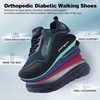 image:imageMens Orthopedic Diabetic Walking Shoes Wide Toe Box Comfort Arch Support Tennis Shoes Plantar Fasciitis Flat Feet Orthotic Sports Running Sneakers for Foot and Heel Pain ReliefK2dark Blue