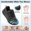 image:imageMens Orthopedic Diabetic Walking Shoes Wide Tox Box Comfortable Arch Support Plantar Fasciitis Orthotics Heel Spur Shoes Swollen Feet Casual Fashion Sneakers for Foot and Heel Pain ReliefK1black