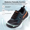 image:imageMens Orthopedic Diabetic Walking Shoes Wide Tox Box Comfortable Arch Support Plantar Fasciitis Orthotics Heel Spur Shoes Swollen Feet Casual Fashion Sneakers for Foot and Heel Pain ReliefK2dark Blue