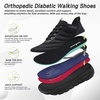 image:imageMens Orthopedic Diabetic Wide Running Shoes Comfortable Arch Support Plantar Fasciitis Sports Shoes for Easy OnOff High Arch Orthotic Swollen Tennis Fashion Sneakers for Foot and Heel Pain ReliefK1black