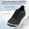 image:imageMens Orthopedic Diabetic Wide Running Shoes Comfortable Arch Support Plantar Fasciitis Sports Shoes for Easy OnOff High Arch Orthotic Swollen Tennis Fashion Sneakers for Foot and Heel Pain ReliefK1black