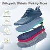 image:imageMens Orthopedic Diabetic Wide Running Shoes Comfortable Arch Support Plantar Fasciitis Sports Sneakers Casual Swollen Orthotic Work Tennis Walking Shoes for Ankle and Heel Pain ReliefK3dark Blue