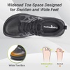 image:imageMens Orthopedic Diabetic Wide Running Shoes Comfortable Casual Arch Support Plantar Fasciitis Sports Sneakers High Arch Swollen Outdoor Work Tennis Walking Shoes for Foot and Heel Pain ReliefK1black