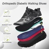 image:imageMens Orthopedic Diabetic Wide Running Shoes Comfortable Casual Arch Support Plantar Fasciitis Sports Sneakers High Arch Swollen Outdoor Work Tennis Walking Shoes for Foot and Heel Pain ReliefK1black