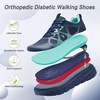 image:imageMens Orthopedic Diabetic Wide Running Shoes Comfortable Casual Arch Support Plantar Fasciitis Sports Sneakers High Arch Swollen Outdoor Work Tennis Walking Shoes for Foot and Heel Pain ReliefK2dark Blue