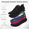 image:imageMens Orthopedic Diabetic Wide Walking Shoes Comfortable Plantar Fasciitis Fashion Sneakers with Arch Support Casual Hammer Toes Swollen Tennis Work Sports Shoes for Heel and Foot Pain ReliefK1black
