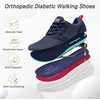 image:imageMens Orthopedic Diabetic Wide Walking Shoes Comfortable Plantar Fasciitis Fashion Sneakers with Arch Support Casual Hammer Toes Swollen Tennis Work Sports Shoes for Heel and Foot Pain ReliefK3dark Blue