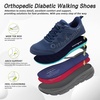image:imageMens Orthopedic Diabetic Wide Walking Shoes Wide Toe Box Comfortable Arch Support Plantar Fasciitis Running Sports Sneakers Casual Flat Feet Swollen Feet Shoes for Foot and Heel Pain ReliefK2dark Blue