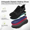 image:imageMens Orthopedic Diabetic Wide Walking Shoes Wide Toe Box Comfortable Arch Support Plantar Fasciitis Running Sports Sneakers Casual Flat Feet Swollen Feet Shoes for Foot and Heel Pain ReliefK1black