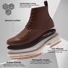 image:imageMens Orthopedic Leather Chukka Boots Comfortable Arch Support Plantar Fasciitis Tuxedo Business Dress Oxfords Flat Feet Orthotics Casual Walking Mid Top Ankle Boots for Foot and Heel Pain ReliefW2dark Brown