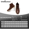 image:imageMens Orthopedic Leather Chukka Boots Comfortable Arch Support Plantar Fasciitis Tuxedo Business Dress Oxfords Flat Feet Orthotics Casual Walking Mid Top Ankle Boots for Foot and Heel Pain ReliefW2dark Brown