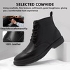 image:imageMens Orthopedic Leather Chukka Boots Comfortable Arch Support Plantar Fasciitis Tuxedo Business Dress Oxfords Flat Feet Orthotics Casual Walking Mid Top Ankle Boots for Foot and Heel Pain ReliefW1black