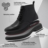 image:imageMens Orthopedic Leather Chukka Boots Comfortable Arch Support Plantar Fasciitis Tuxedo Business Dress Oxfords Flat Feet Orthotics Casual Walking Mid Top Ankle Boots for Foot and Heel Pain ReliefW1black