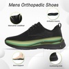 image:imageMens Orthopedic Leather Dress Shoes Casual Arch Support Plantar Fasciitis Orthotic Walking Business Oxford Comfortable High Arch Golf Tennis Work Sneakers for Foot Heel Pain ReliefW1black