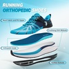 image:imageMens Orthopedic Road Running Shoes Comfortable Casual Arch Support Plantar Fasciitis Orthotic Sport Sneakers Supportive Athletic Tennis Working Walking Shoes for Foot Heel and Pain ReliefW3blue