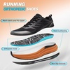 image:imageMens Orthopedic Road Running Shoes Comfortable Casual Arch Supports Plantar Fasciitis Orthotic Sports Athletic Sneakers Flat Feet High Arch Tennis Work Walking Shoes for Foot Heel and Pain ReliefW1black