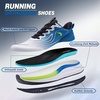 image:imageMens Orthopedic Road Running Sneakers Comfortable Casual Arch Supports Plantar Fasciitis Orthotic Sports Athletic Shoes Flat Feet High Arch Tennis Work Walking Shoes for Foot Heel and Pain ReliefW4blue White