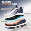image:imageMens Orthopedic Road Running Sneakers Comfortable Casual Arch Supports Plantar Fasciitis Orthotic Sports Athletic Shoes Flat Feet High Arch Tennis Work Walking Shoes for Foot Heel and Pain ReliefW2dark Blue