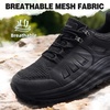 image:imageMens Orthopedic Running Shoes Comfortable Casual Arch Support Plantar Fasciitis Trekking Tennis Walking Shoes Orthotic Flat Feet Hiking Training Sports Sneakers for Foot and Heel Pain ReliefW1black