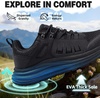 image:imageMens Orthopedic Running Shoes Comfortable Casual Arch Support Plantar Fasciitis Trekking Tennis Walking Shoes Orthotic Flat Feet Hiking Training Sports Sneakers for Foot and Heel Pain ReliefW1black