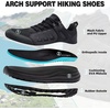 image:imageMens Orthopedic Running Shoes Comfortable Casual Arch Support Plantar Fasciitis Trekking Tennis Walking Shoes Orthotic Flat Feet Hiking Training Sports Sneakers for Foot and Heel Pain ReliefW1black
