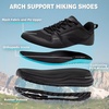 image:imageMens Orthopedic Trail Running Shoes Comfortable Casual Arch Support Plantar Fasciitis Orthotic Trekking Hiking Shoes Flat Feet Tennis Sport Athletic Fashion Sneakers for Foot and Heel Pain ReliefW1black