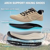 image:imageMens Orthopedic Trail Running Shoes Comfortable Casual Arch Support Plantar Fasciitis Orthotic Trekking Hiking Shoes Flat Feet Tennis Sport Athletic Fashion Sneakers for Foot and Heel Pain ReliefW2khaki