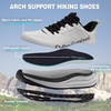 image:imageMens Orthopedic Trail Running Shoes Comfortable Casual Arch Support Plantar Fasciitis Orthotic Walking Shoes Flat Feet Sport Hiking Tennis Work Fashion Sneakers for Foot and Heel Pain ReliefW2off White