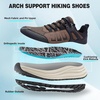 image:imageMens Orthopedic Trail Running Shoes Comfortable Casual Arch Support Plantar Fasciitis Trekking Walking Shoes Orthotic Flat Feet Sport Hiking Gym Training Sneakers for Foot and Heel Pain ReliefW2brown