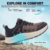 image:imageMens Orthopedic Trail Running Shoes Comfortable Casual Arch Support Plantar Fasciitis Trekking Walking Shoes Orthotic Flat Feet Sport Hiking Gym Training Sneakers for Foot and Heel Pain ReliefW2brown