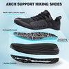 image:imageMens Orthopedic Trail Running Shoes Comfortable Casual Arch Support Plantar Fasciitis Trekking Walking Shoes Orthotic Flat Feet Sport Hiking Gym Training Sneakers for Foot and Heel Pain ReliefW1black