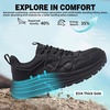 image:imageMens Orthopedic Trail Running Shoes Comfortable Casual Arch Support Plantar Fasciitis Workout Outdoor Walking Shoes Orthotic Flat Feet Hiking Sport Trekking Sneakers for Foot and Heel Pain ReliefW1black