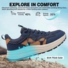 image:imageMens Orthopedic Trail Running Shoes Comfortable Casual Arch Support Plantar Fasciitis Workout Outdoor Walking Shoes Orthotic Flat Feet Hiking Sport Trekking Sneakers for Foot and Heel Pain ReliefW2dark Blue