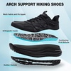 image:imageMens Orthopedic Trail Running Shoes Comfortable Casual Arch Support Plantar Fasciitis Workout Outdoor Walking Shoes Orthotic Flat Feet Hiking Sport Trekking Sneakers for Foot and Heel Pain ReliefW1black