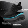 image:imageMens Orthopedic Walking Dress Shoes  Comfortable Arch Support Plantar Fasciitis Classic Formal Leather Oxford  Casual Classic Flat Feet Orthotics Sneakers for Foot and Heel Pain ReliefWk1black