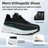 image:imageMens Orthopedic Walking Shoes Comfortable Arch Support Plantar Fasciitis Sports Walking Shoes Casual Work Tennis Orthotic Flat Feet Fashion Sneakers for Foot and Foot Pain ReliefW1black1