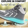 image:imageMens Orthopedic Waterproof Hiking Boots Comfortable Plantar Fasciitis Ankle Support Walking Running Mid Trekking Ankle Boots Orthotic Sport Trail Shoes for Foot and Heel Pain ReliefW2grey