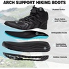 image:imageMens Orthopedic Waterproof Hiking Boots Comfortable Plantar Fasciitis Ankle Support Walking Running Mid Trekking Ankle Boots Orthotic Sport Trail Shoes for Foot and Heel Pain ReliefW1black