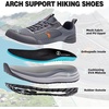 image:imageMens Orthopedic Waterproof Trail Running Shoes Arch Support Plantar Fasciitis Workout Outdoor Walking Shoes Comfortable Orthotic Flat Feet Sport Trekking Sneakers for Foot and Heel Pain ReliefW2grey