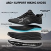 image:imageMens Orthopedic Waterproof Trail Running Shoes Arch Support Sneakers for Plantar Fasciitis Orthotic Comfort for Flat Feet Hiking Gym Sport Walking Shoes for Foot amp Heel Pain ReliefW1black