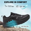 image:imageMens Orthopedic Waterproof Trail Running Shoes Comfortable Arch Support Plantar Fasciitis Cross Training Athletic Sneakers Orthotic Flat Feet Hiking Tennis Walking Sports Shoes for Foot Heel PainW1black