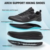 image:imageMens Orthopedic Waterproof Trail Running Shoes Comfortable Arch Support Plantar Fasciitis Cross Training Athletic Sneakers Orthotic Flat Feet Hiking Tennis Walking Sports Shoes for Foot Heel PainW1black
