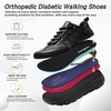 image:imageMens Orthopedic Wide Leather Dress Shoes Diabetic Arch Support Plantar Fasciitis Comfortable Casual Walking Shoes Orthotic Flat Feet Work Tennis Sneakers for Swollen Feet and Heel Pain ReliefK1black
