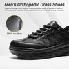 image:imageMens Orthopedic Wide Leather Dress Shoes Diabetic Arch Support Plantar Fasciitis Comfortable Casual Walking Shoes Orthotic Flat Feet Work Tennis Sneakers for Swollen Feet and Heel Pain ReliefK1black