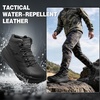 image:imageMens Orthopedic Wide Toe Box Tactical Boots Comfortable Plantar Fasciitis Arch Support Leather Military Combat Boots Long Standing Outdoor Hiking Non Slip Flat Feet Work Boots for Foot amp heel PainK1balck