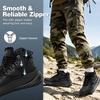 image:imageMens Orthopedic Wide Toe Box Tactical Boots Comfortable Plantar Fasciitis Arch Support Leather Military Combat Boots Long Standing Outdoor Hiking Non Slip Flat Feet Work Boots for Foot amp heel PainK1balck
