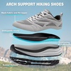image:imageMens Orthopedic Wide Trail Running Shoes Comfortable Casual Arch Support Plantar Fasciitis Orthotic Trekking Walking Exercise Shoes Flat Feet Sport Training Sneakers for Foot and Heel Pain ReliefW2grey