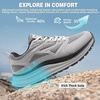 image:imageMens Orthopedic Wide Trail Running Shoes Comfortable Casual Arch Support Plantar Fasciitis Orthotic Trekking Walking Exercise Shoes Flat Feet Sport Training Sneakers for Foot and Heel Pain ReliefW2grey